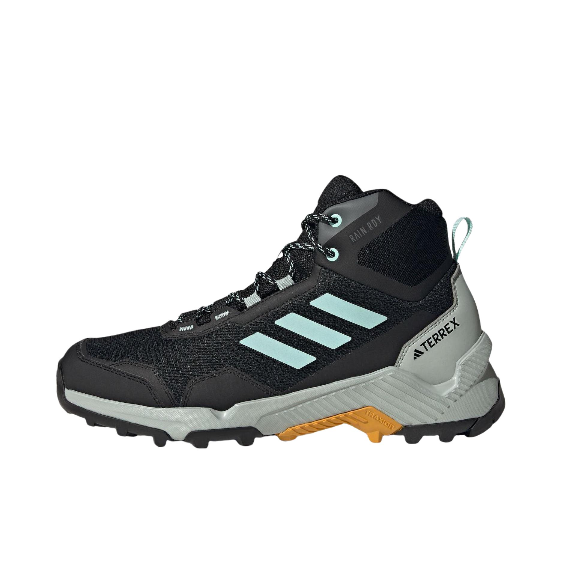 推荐商品：adidas Terrex Eastrail 2.0 防滑耐磨 中帮 徒步鞋 黑色/淡青/金黄色 