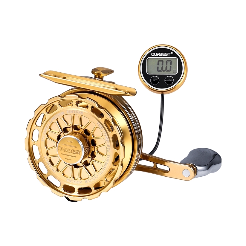 推荐商品：OURBEST/欧贝丝特 金色承影 数显 重微铅 磁力缓降 全金属 筏钓轮 鱼线轮