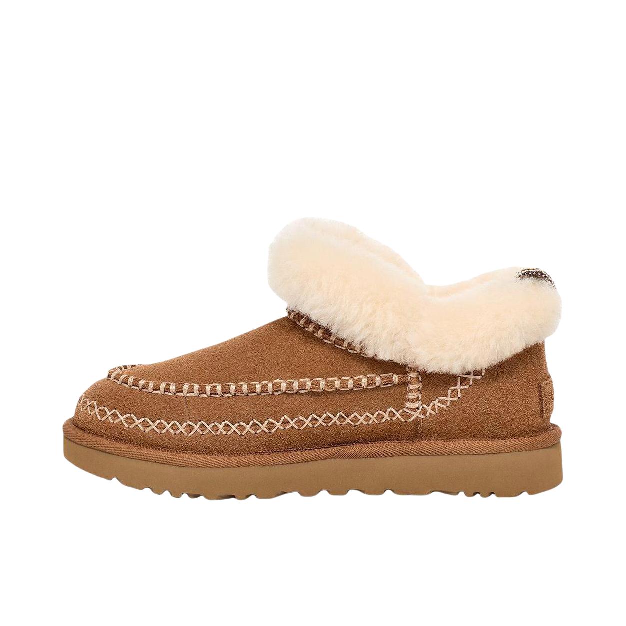 推荐商品：UGG  Classic Ultra Mini Alpine  舒适保暖 圆头 加绒 及踝 中跟 时尚百搭  短靴  毛毛鞋  雪地靴 栗色