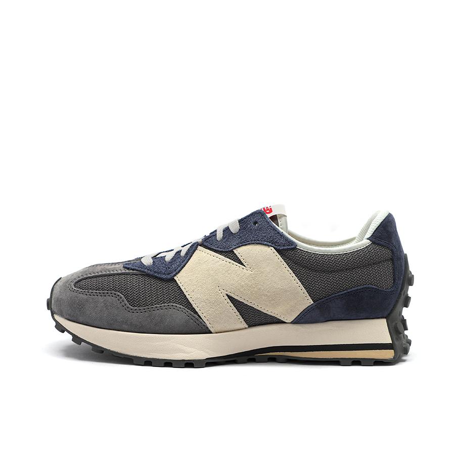 推荐商品：【IU同款】 New Balance 327 跑鞋 舒适复古防滑耐磨休闲透气减震拼接运动防水织物慢跑圆头 灰色/藏青色