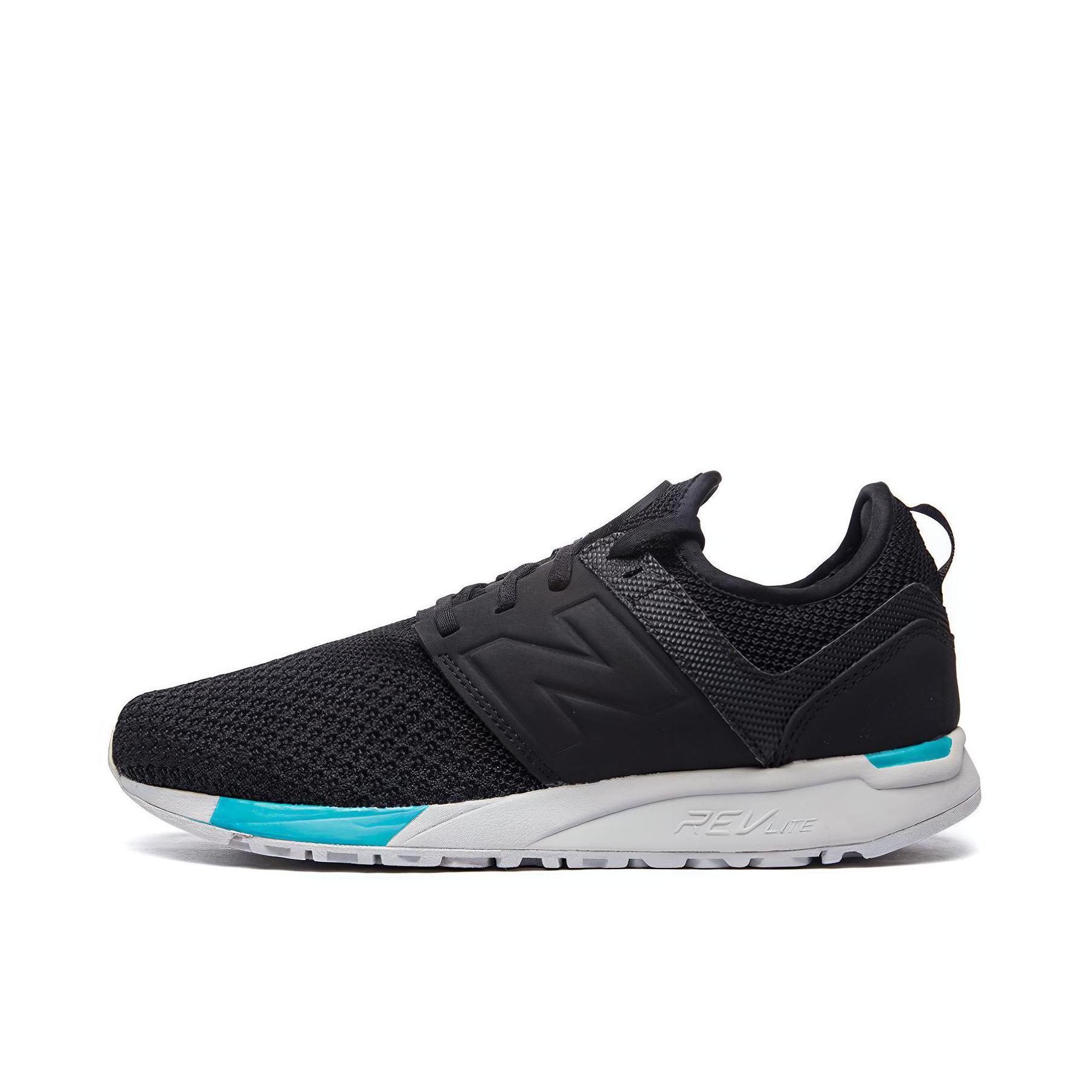 推荐商品：New Balance 247 跑鞋 减震回弹舒适轻便网面透气防滑耐磨织物合成革复古百搭休闲运动简洁 Black 黑蓝白