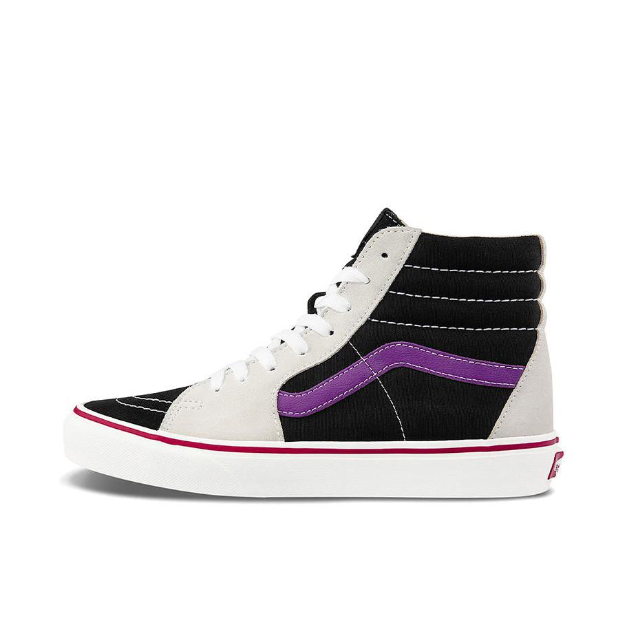 推荐商品：Vans/范斯 SK8-Hi 板鞋 潮流经典拼接复古街头厚底 紫灰/黑色