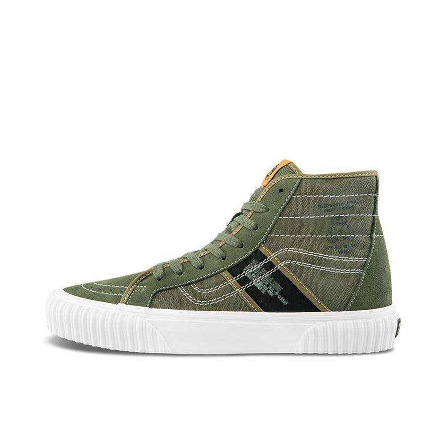 推荐商品：Vans/范斯 SK8-Hi 板鞋 潮流经典拼接复古街头厚底 橄榄绿色