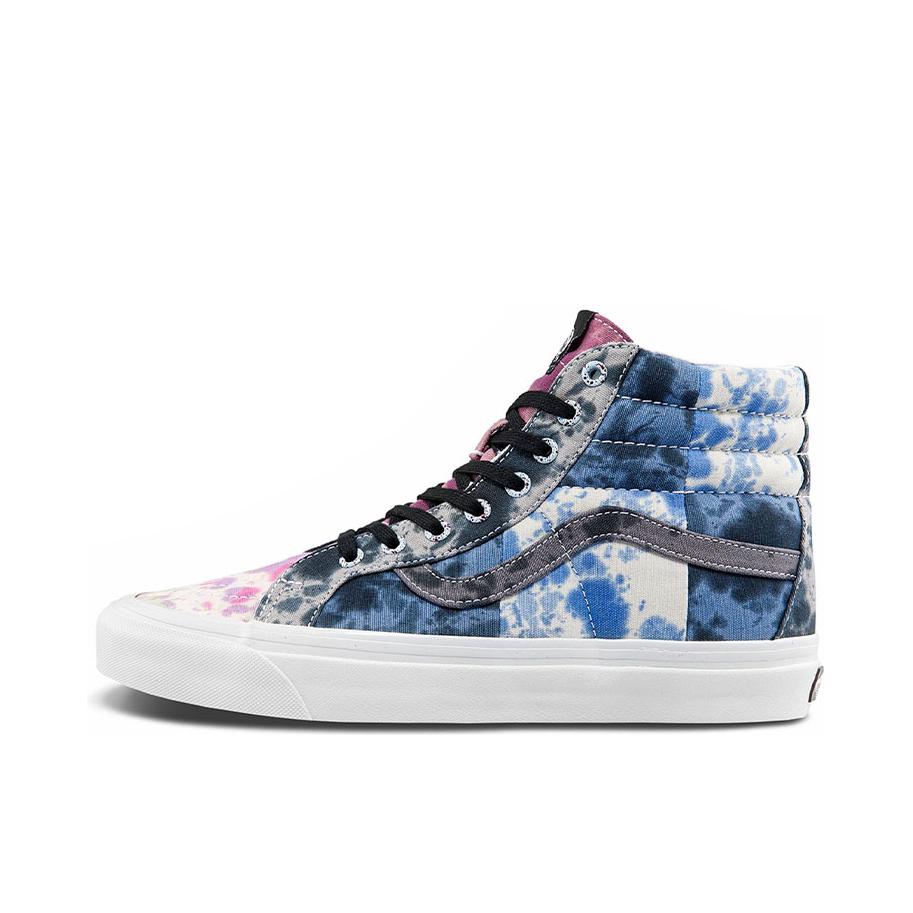 推荐商品：Vans/范斯 SK8-Hi 板鞋 潮流经典拼接复古街头厚底 蓝色/印花
