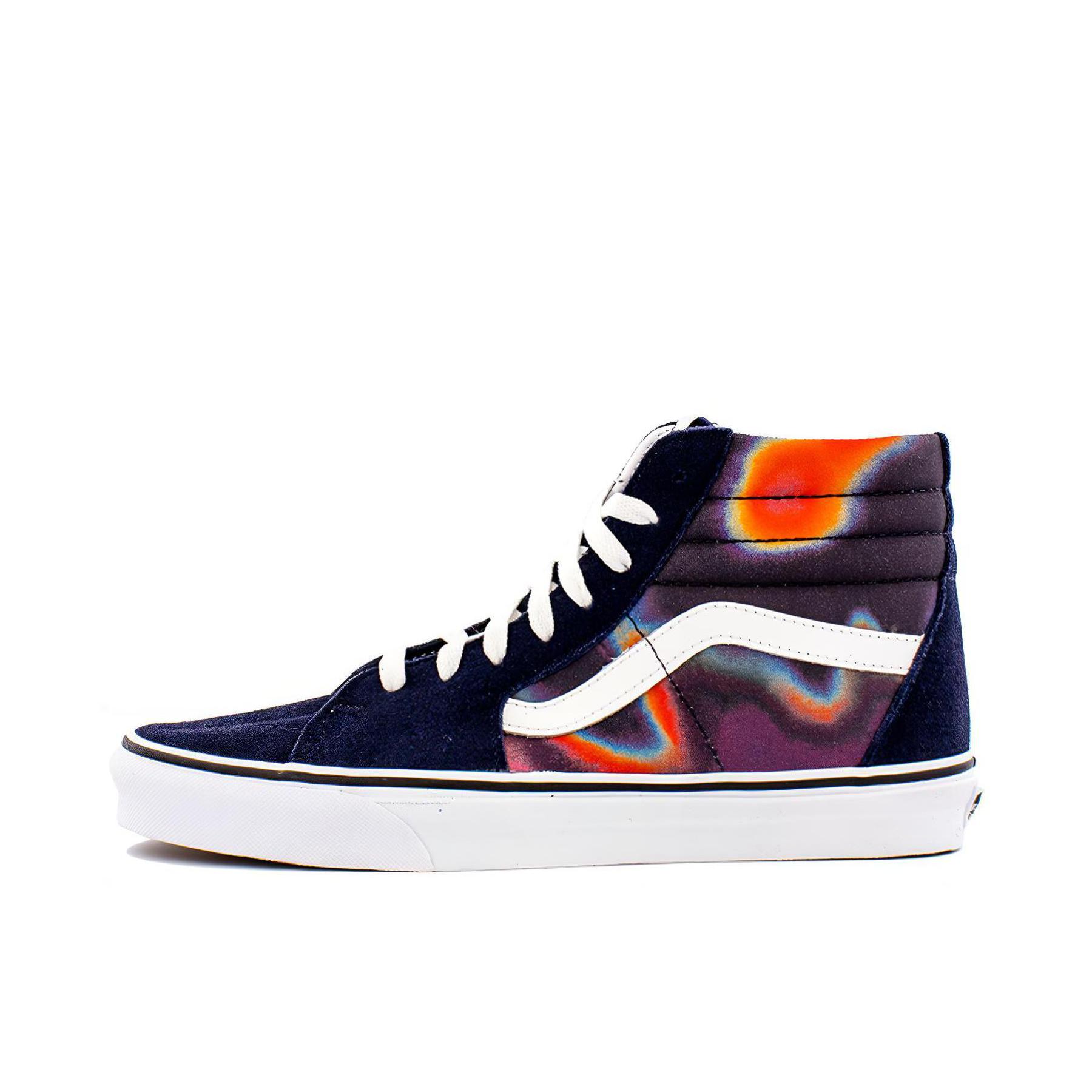 推荐商品：Vans/范斯 SK8-Hi 板鞋 潮流经典拼接复古街头厚底 深蓝色/彩色