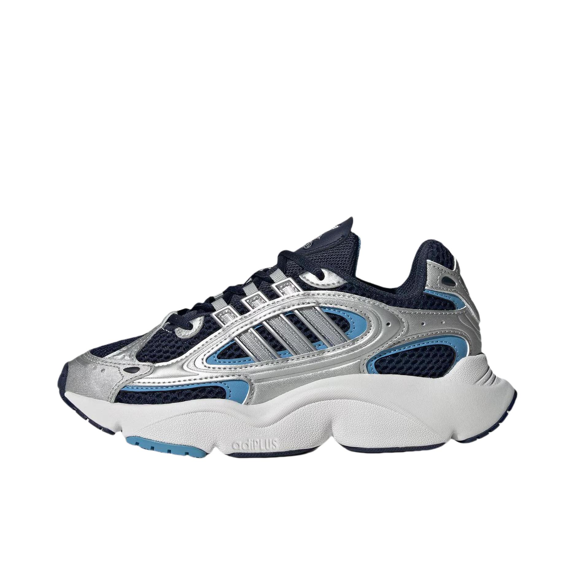 推荐商品：adidas Originals Ozmillen 舒适缓震 网面 防滑耐磨 复古 运动休闲鞋 老爹鞋 大童/深靛蓝/金属银/淡蓝色
