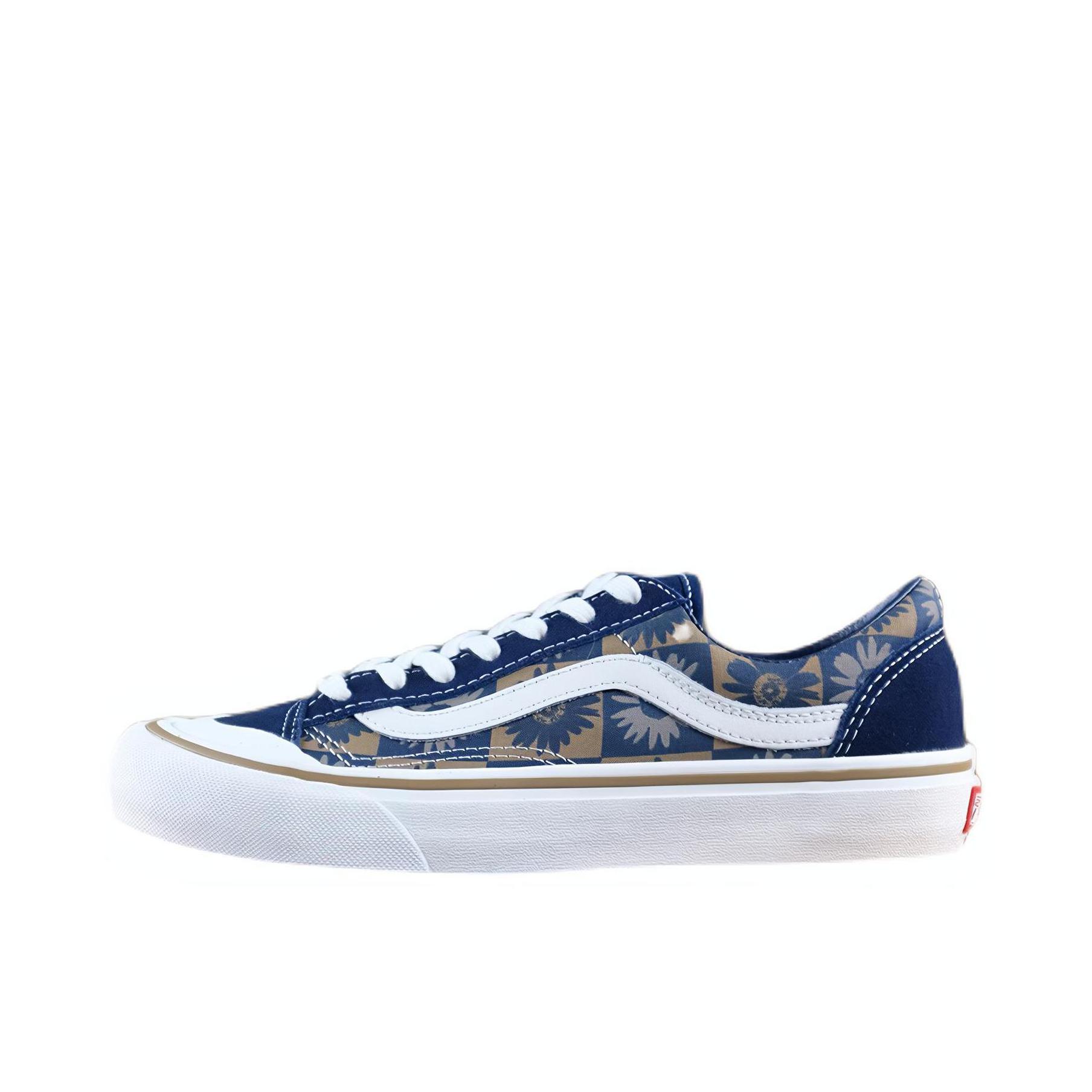 推荐商品：Vans/范斯 Style 36 滑板鞋 板鞋 舒适轻便防滑耐磨复古百搭帆布拼接防水运动 蓝色/向日葵