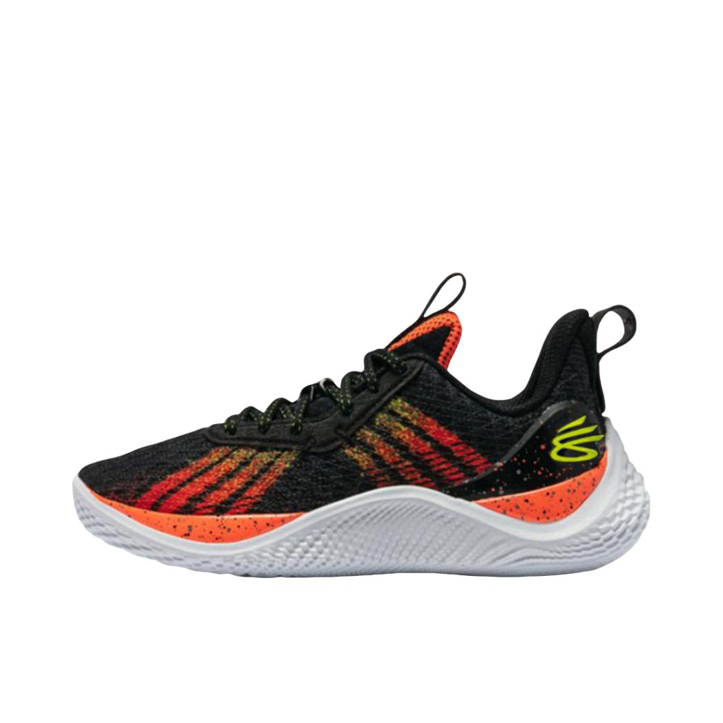 推荐商品：Under Armour/安德玛 Curry 10 实战训练 缓震回弹 防滑耐磨 舒适百搭 篮球鞋 GS/黑色/橙色