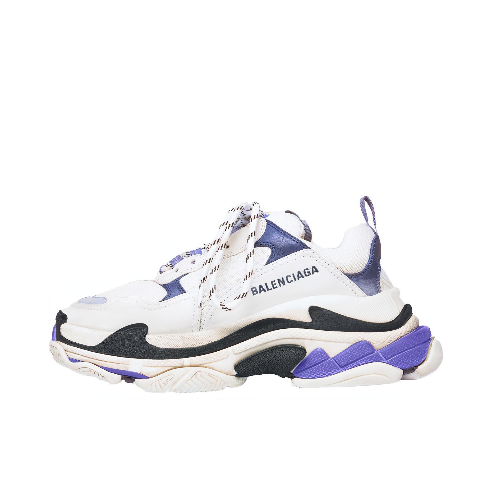 推荐商品：Balenciaga 巴黎世家  Triple S TRIPLE S CLEAR SOLE 复古简约 舒适百搭 防滑耐磨 减震轻便 厚底  圆头  网布  老爹鞋 白黑紫
