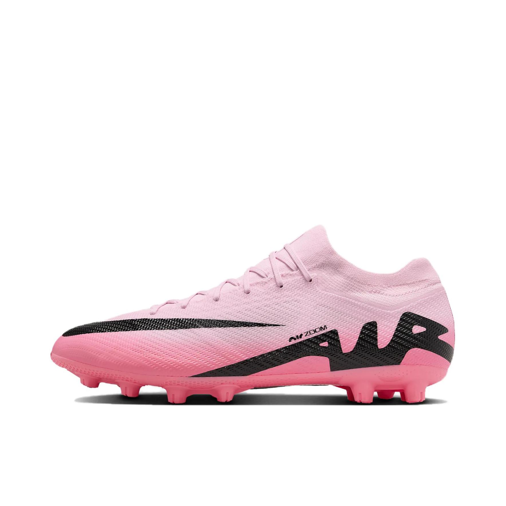 推荐商品：Nike Mercurial Vapor 15 Pro HG 高端 胶质短钉 硬地 圆头减震防滑 足球鞋 粉色泡沫/黑色