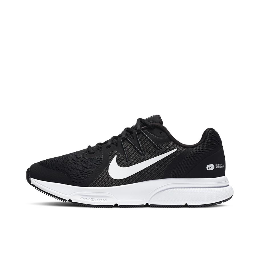 推荐商品：Nike Zoom Span 3 跑鞋 缓震回弹舒适轻便网面透气耐磨织物合成革日常跑 黑色/白色