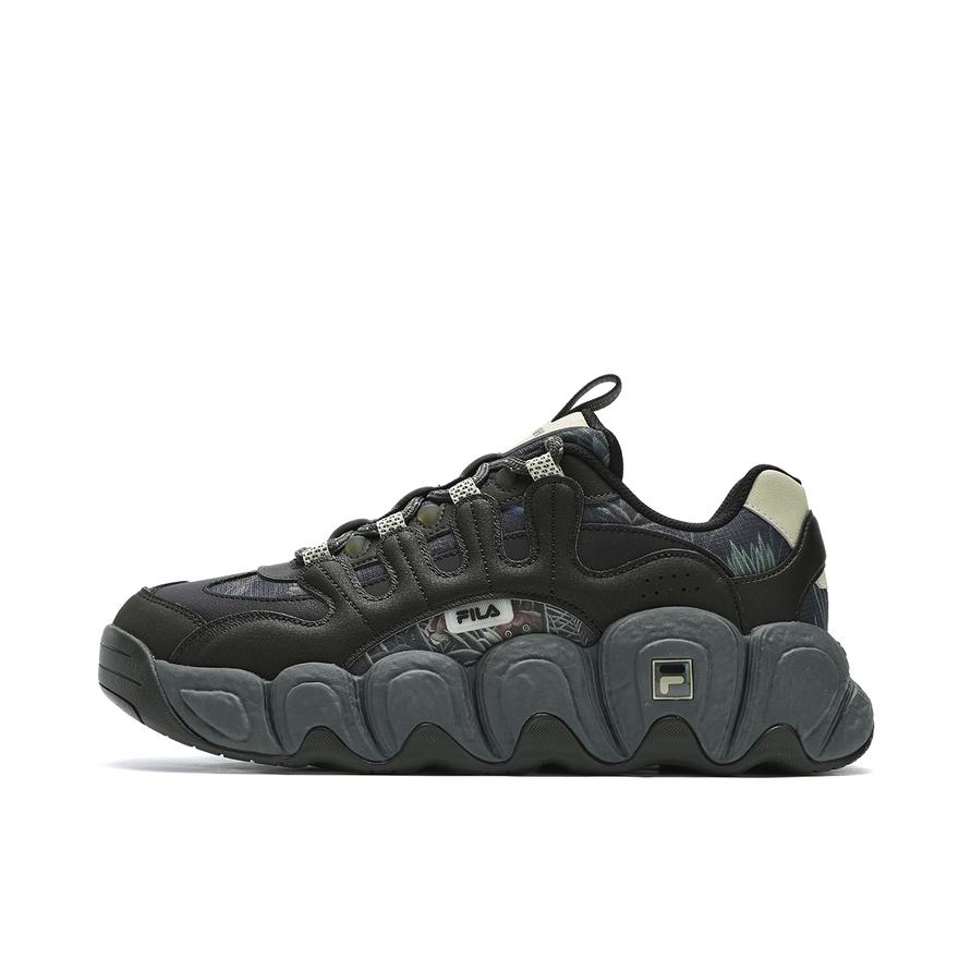 推荐商品：FILA/斐乐 Croissant 老爹鞋 面包鞋 厚底增高防滑耐磨圆头复古百搭 松香绿/黑色