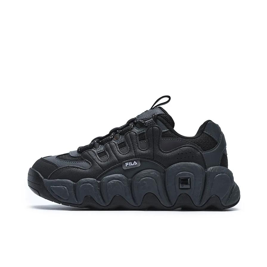 推荐商品：FILA/斐乐 Croissant 老爹鞋 面包鞋 厚底增高防滑耐磨圆头复古百搭 女款/黑色/影黑灰