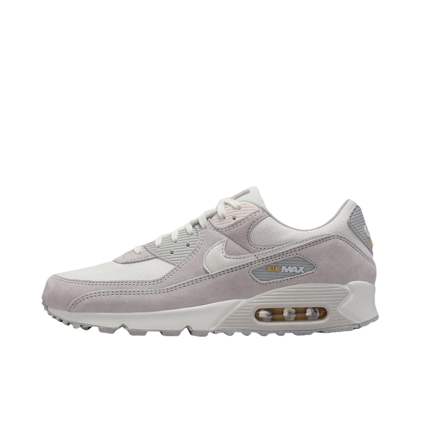 推荐商品：Nike Air Max 90 跑鞋 气垫合成革缓震透气复古增高圆头贴合拼接 低帮/灰色