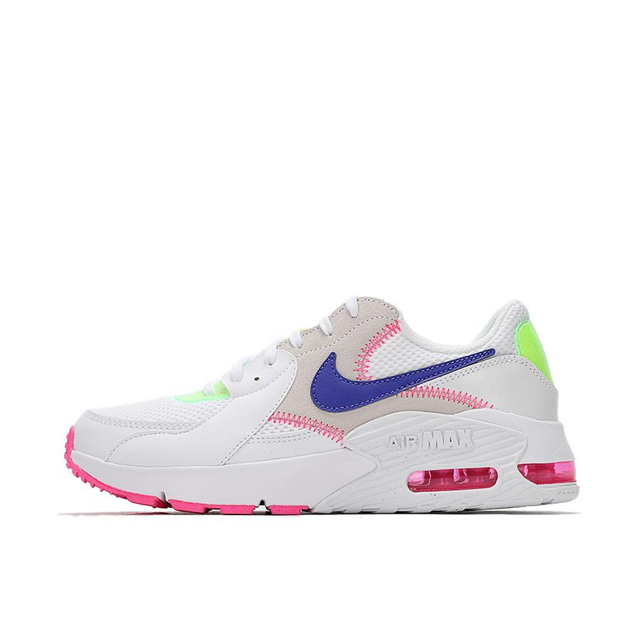 推荐商品：Nike Air Max Excee 跑鞋 防滑耐磨舒适缓震网面透气气垫复古支撑织物合成革圆头贴合抓地 白色/蓝色/粉色