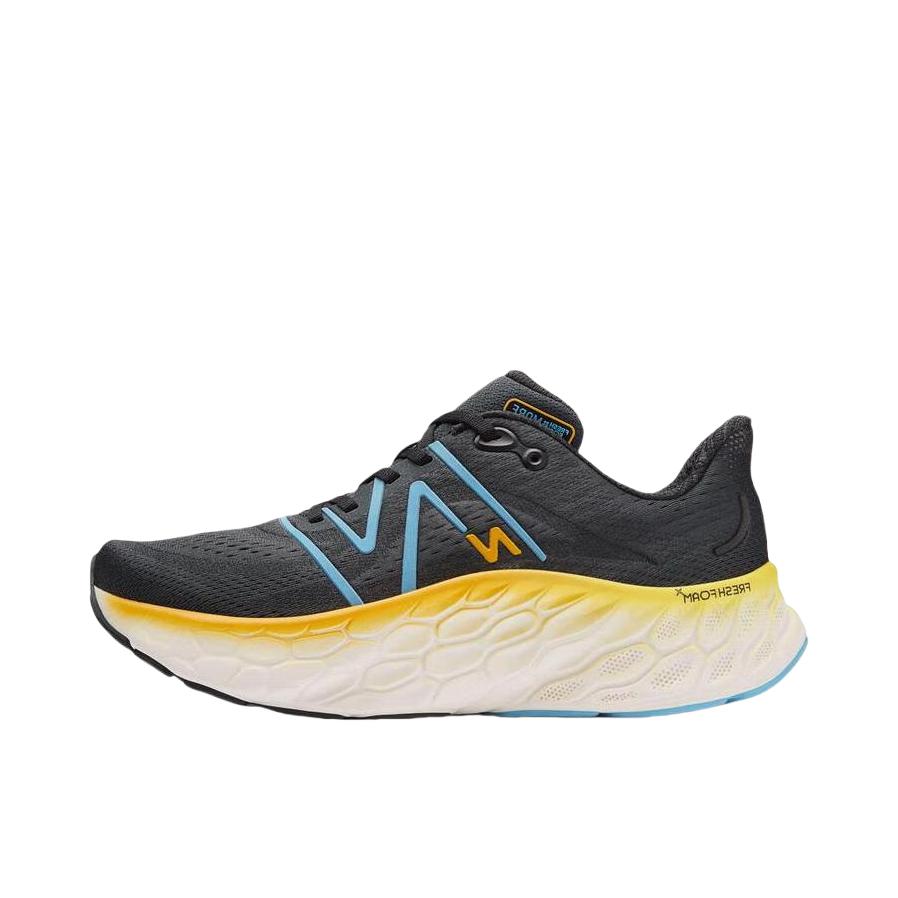推荐商品：New Balance Fresh Foam X More V4 跑鞋 马拉松增高缓震防滑耐磨网布织物回弹圆头 D宽/黑色/黄色