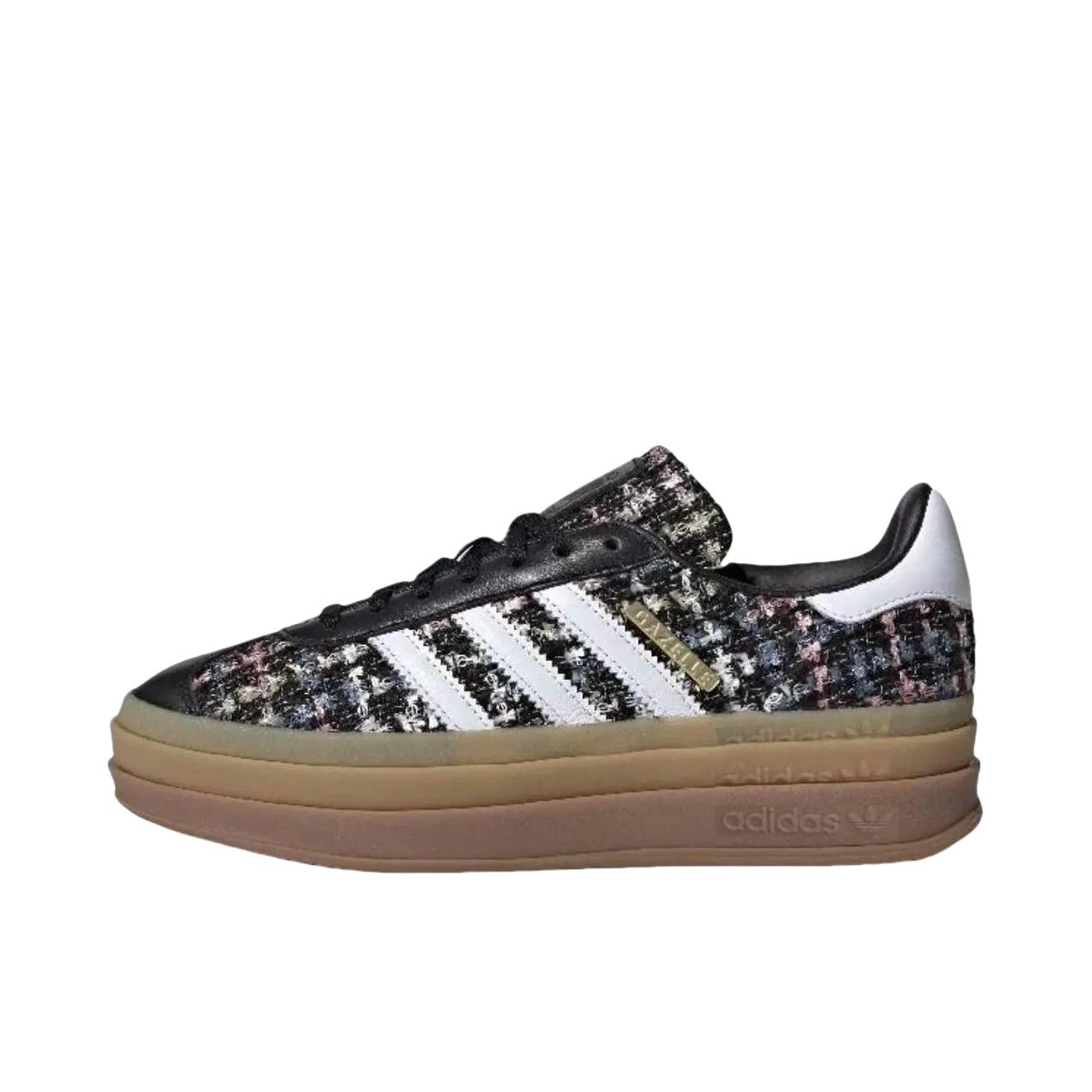推荐商品：adidas Originals Gazelle Bold T头鞋 德训鞋 运动休闲鞋 经典厚底防滑耐磨贴合 黑色/白色
