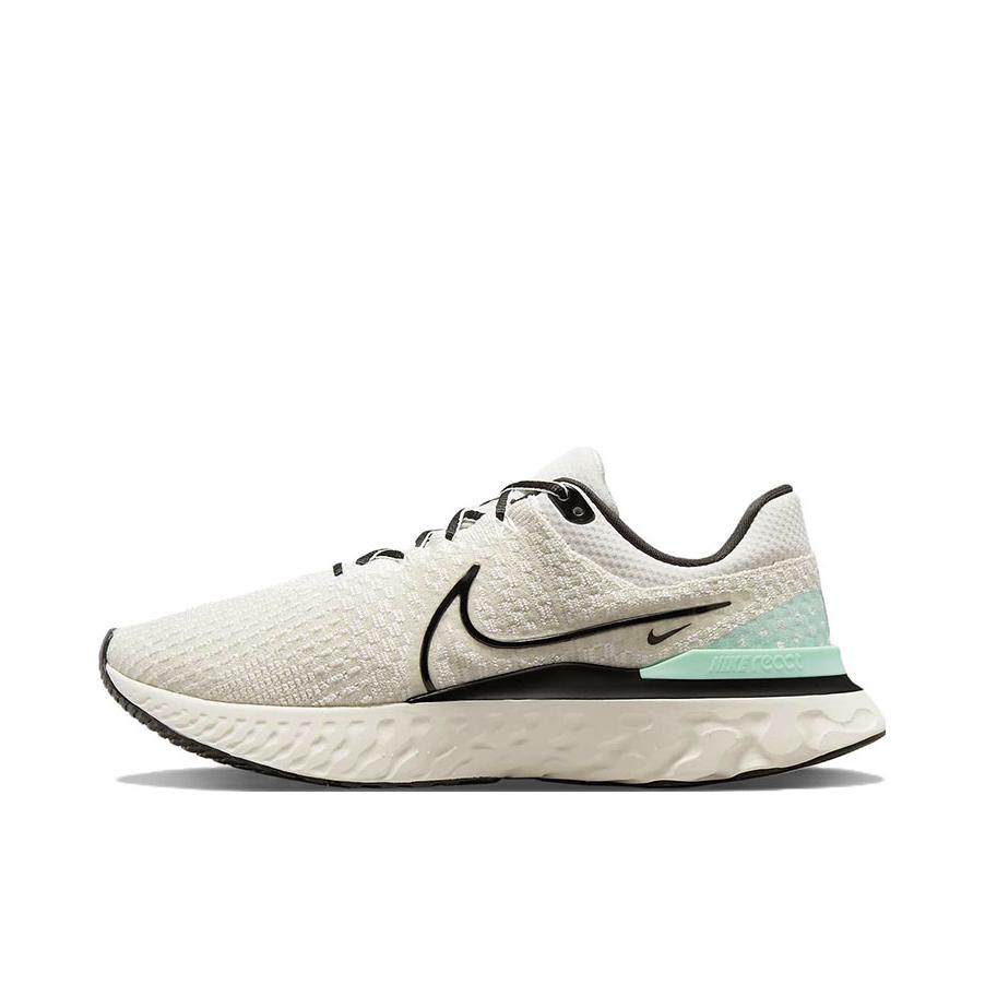 推荐商品：Nike React Infinity Run FK3 跑鞋 减震织物回弹支撑泡棉圆头 白色/薄荷蓝
