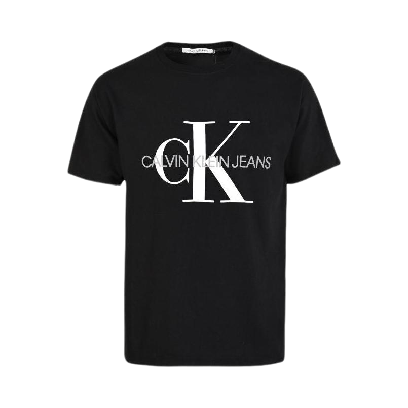 Calvin Klein 2024SS 简约系列烫钻字母印花徽标图案修身纯棉圆领套头短袖T恤 J30J314314