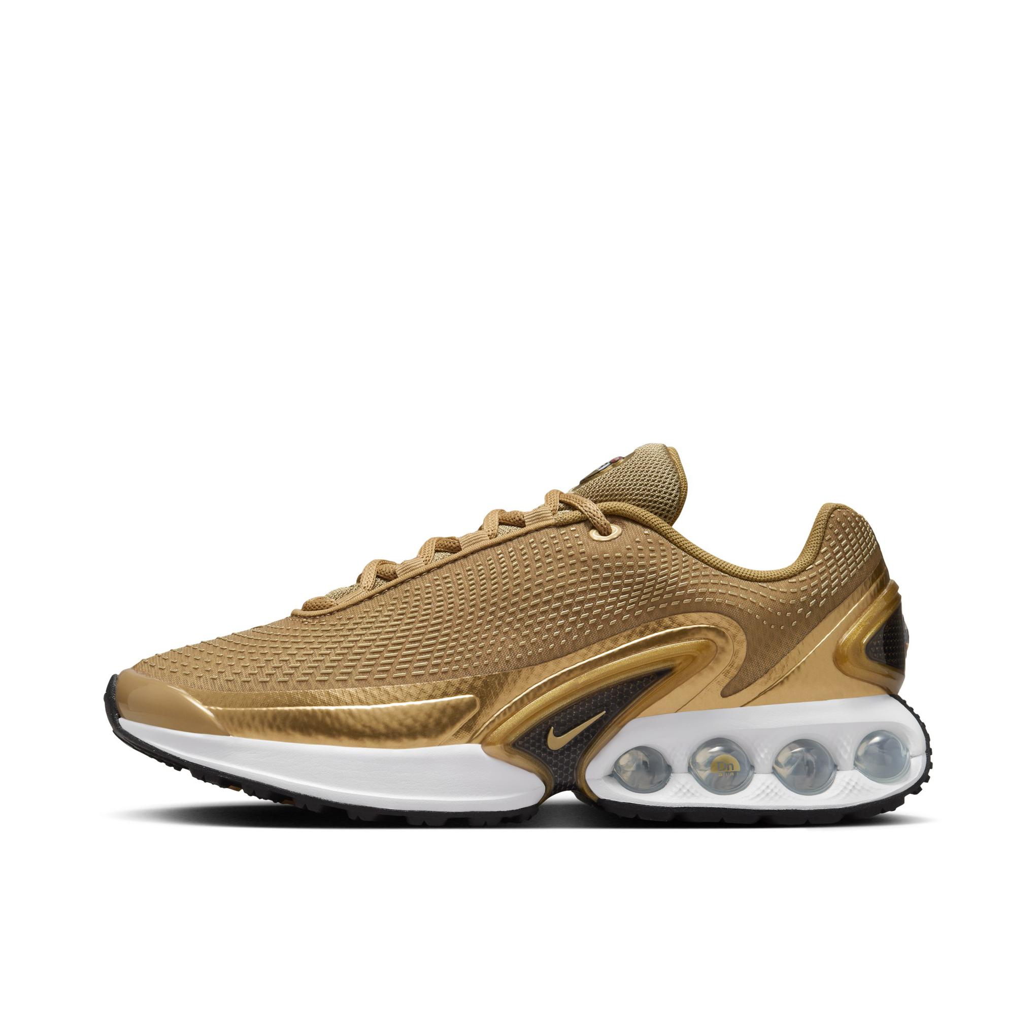 推荐商品：Nike Air Max Dn 运动休闲鞋 柔软防滑耐磨缓震回弹支撑网布透气低帮平跟贴合 金色 