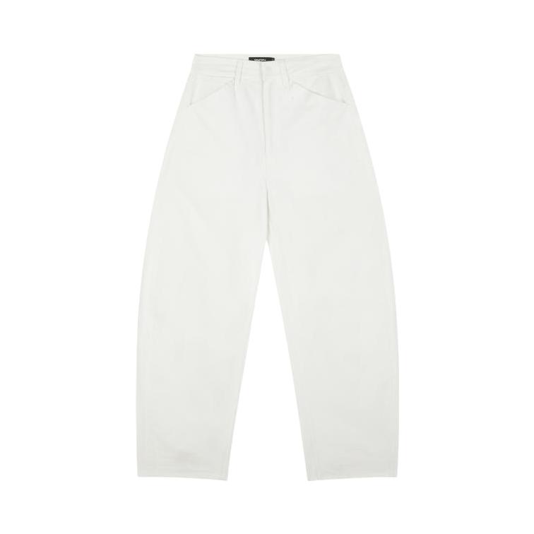 推荐商品：【董洁同款】oneup  纯色全棉直筒休闲长裤 女装 FW02407T0161 白