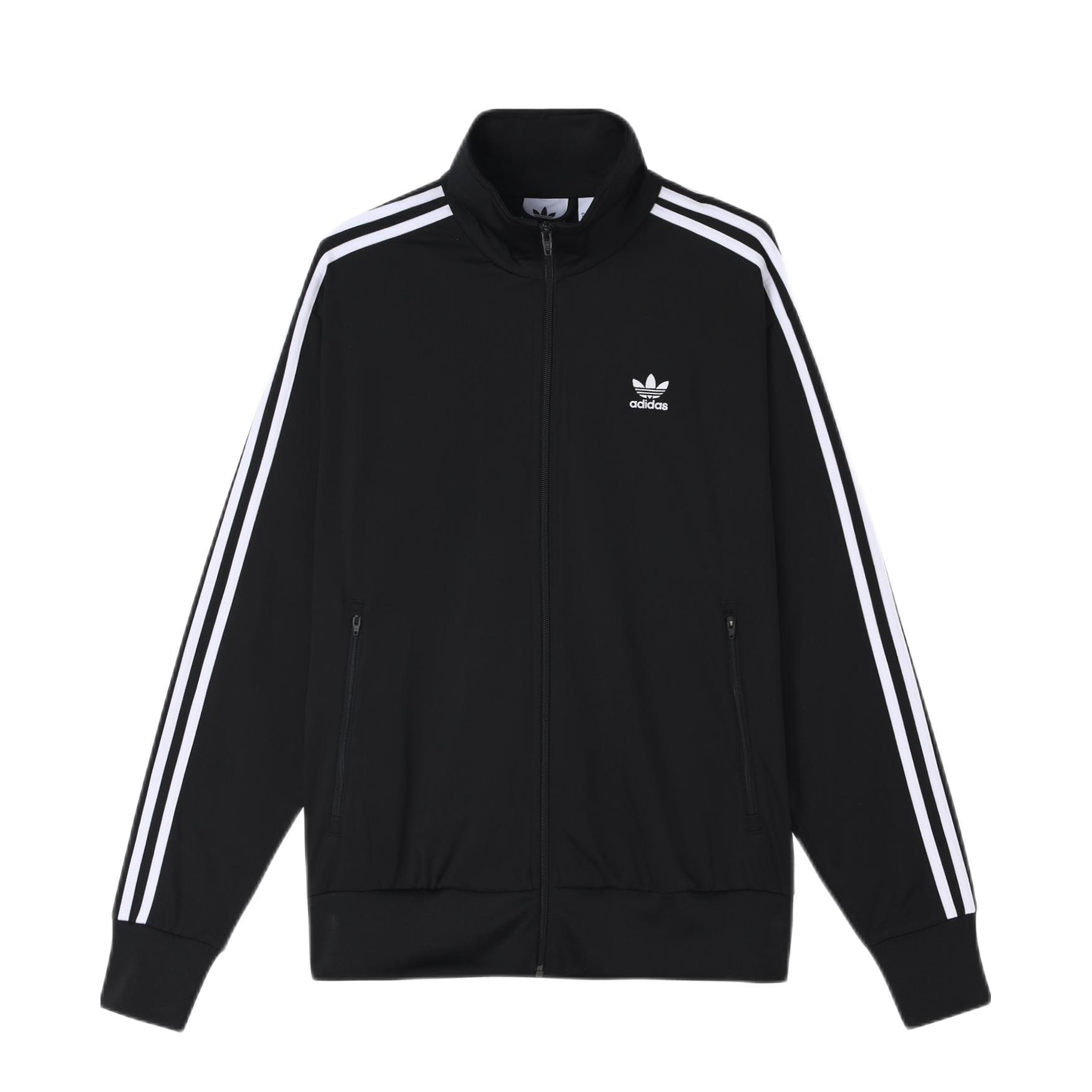 【崔晋同款】adidas Originals 立领拉链条纹针织长袖套头卫衣 DV1530