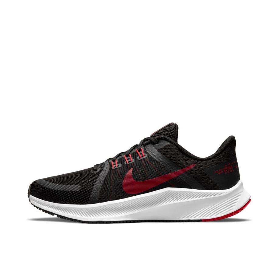 推荐商品：Nike Quest 4 跑鞋 轻便透气缓震耐磨舒适回弹复古织物包裹性耐力跑缓冲支撑 黑色/红色