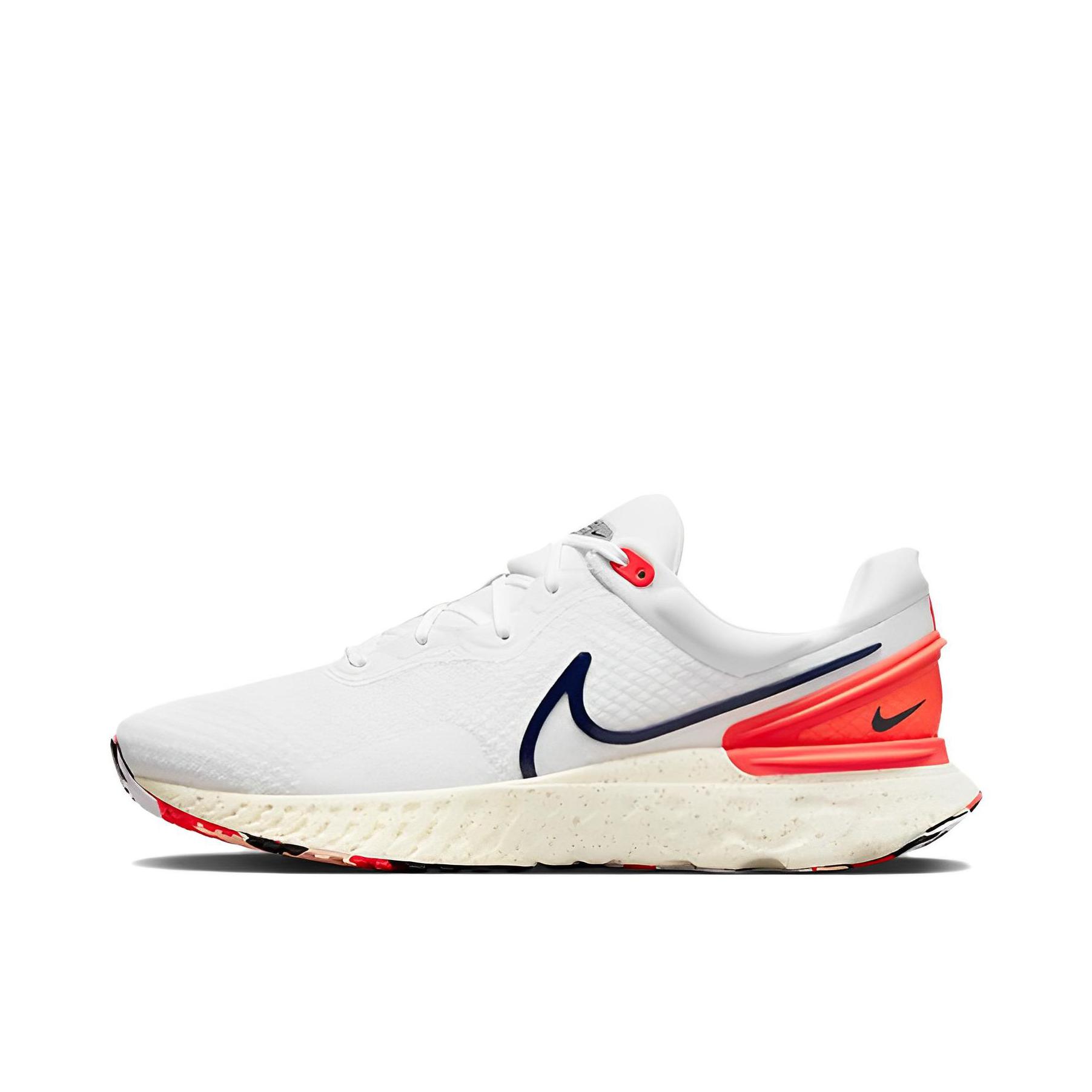 推荐商品：Nike React Miler 3 跑鞋 缓震防滑耐磨轻便透气织物支撑 白色/黑曜石/亮深红