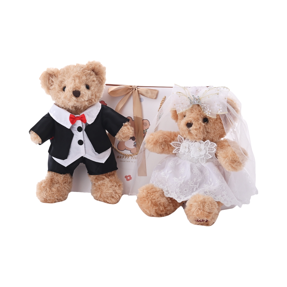 推荐商品：柏文熊 婚纱情侣 毛绒玩具
