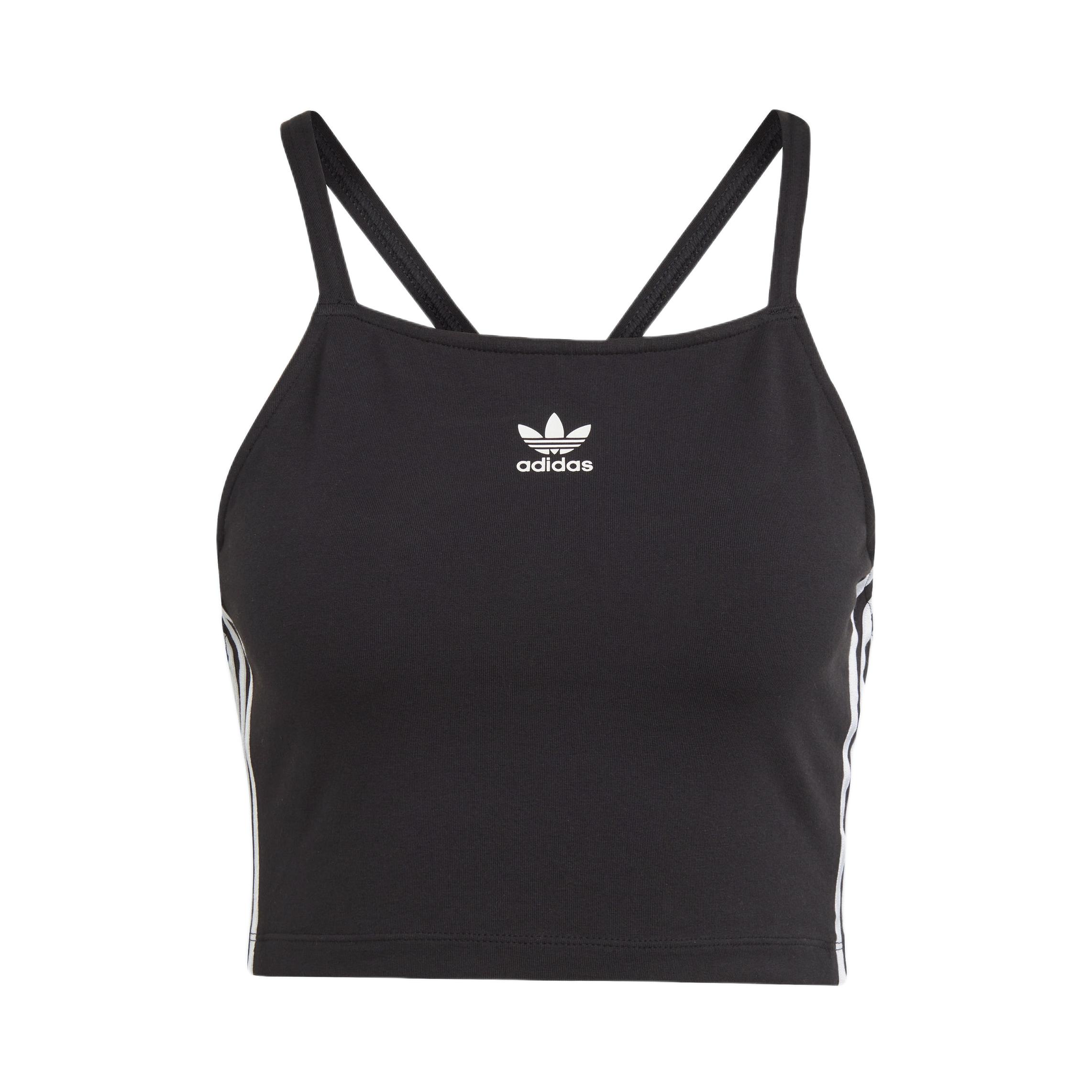 推荐商品：adidas Originals Adicolor系列纯欲风三条纹印花修身吊带女装 IN8377 经典黑