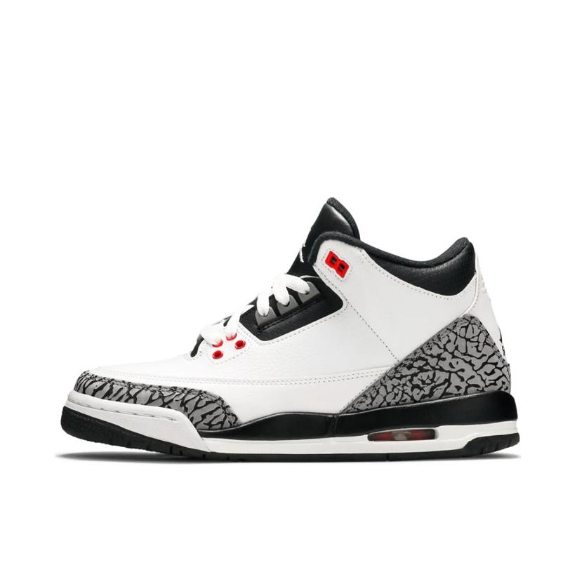 推荐商品：Air Jordan 3 运动休闲鞋 潮流复古抓地支撑缓震合成革圆头 GS/红外线