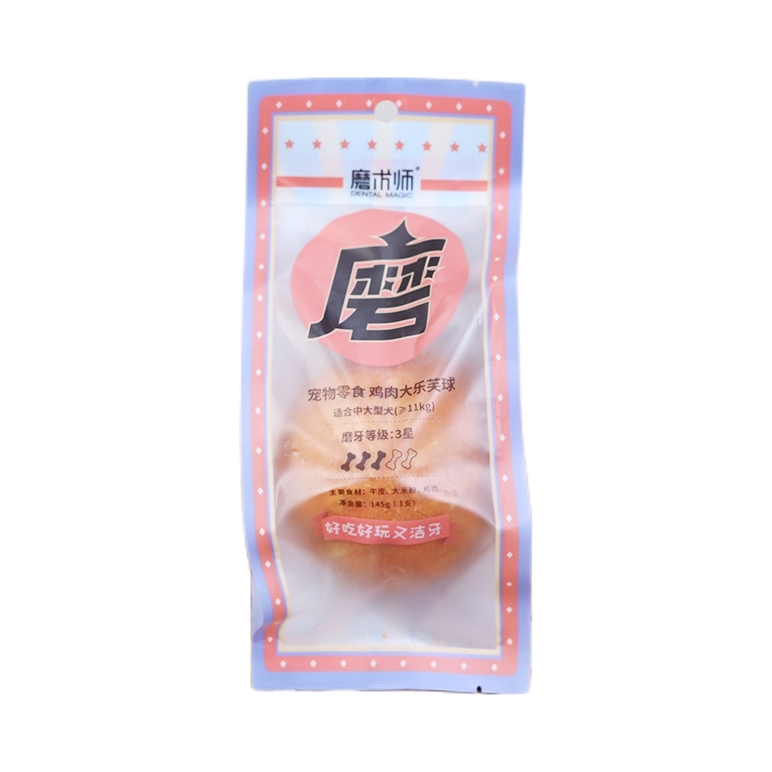 推荐商品：Petfull/派福 磨术师鸡肉乐芙球甜甜圈洁齿耐咬牛皮磨牙棒宠物狗狗零食