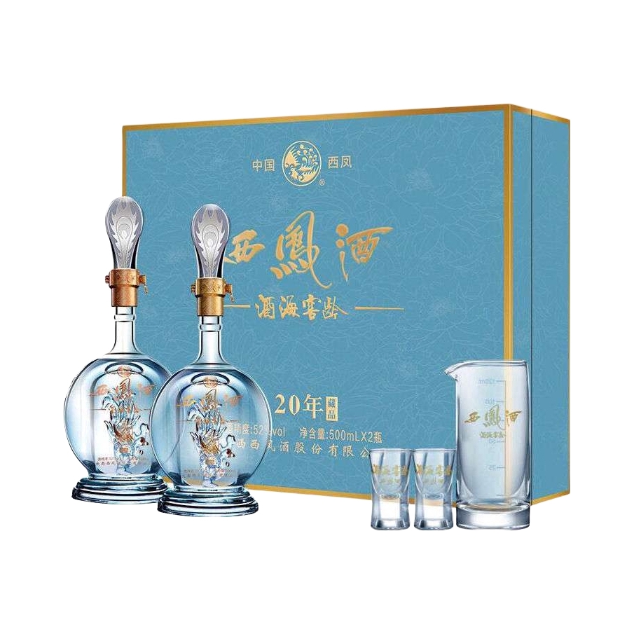 推荐商品：西凤酒 酒海窖藏 20年 凤香型500ml 52度 白酒 礼盒装 纯粮食高度宴请自饮蓝臻品鉴