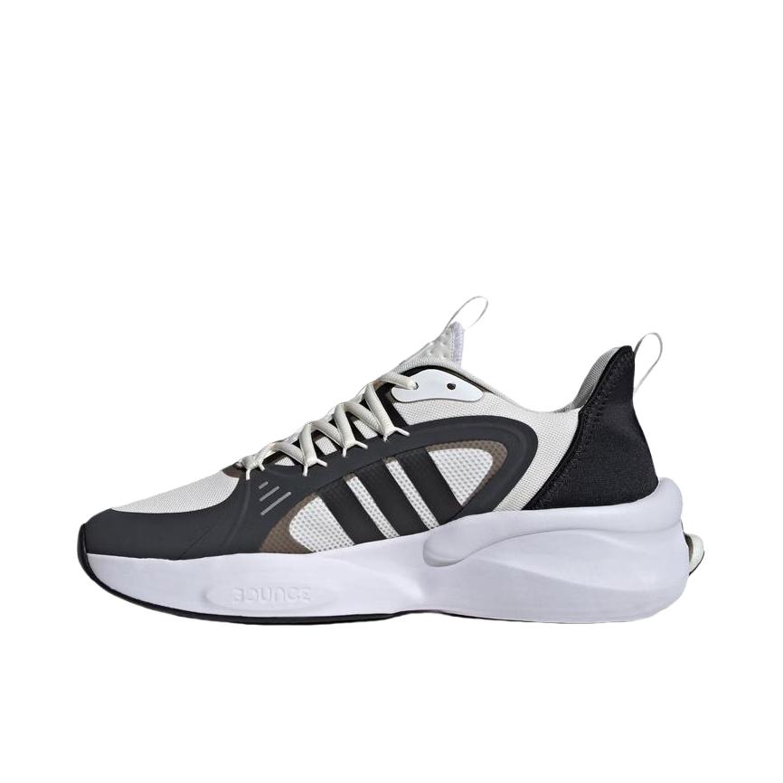 推荐商品：adidas AlphaBoost V1 跑鞋 缓震回弹防滑耐磨网面透气训练轻运动织物合成革轻便 米白色/黑色