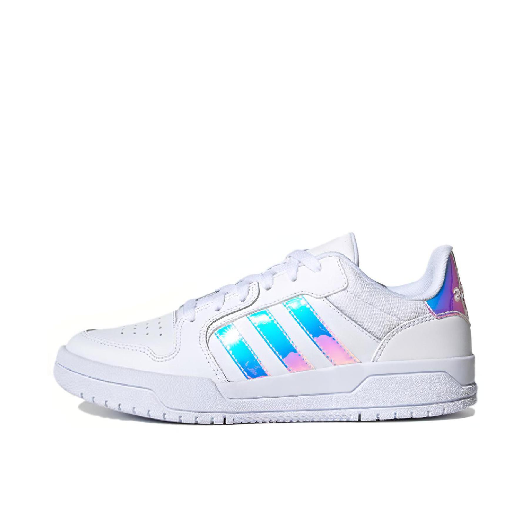 推荐商品：adidas neo Entrap 板鞋 防滑耐磨舒适透气复古防水美式校园风少年感圆头平跟 女款/白色/镭射蓝