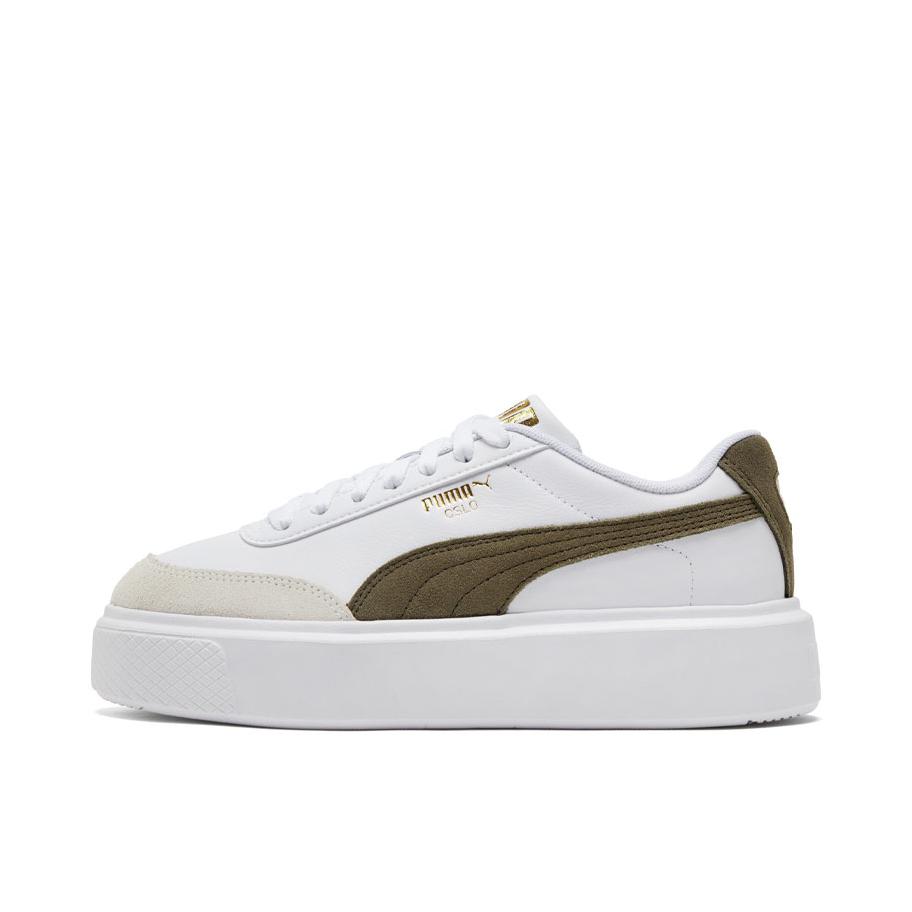 推荐商品：Puma/彪马 Oslo Maya 运动休闲鞋 防滑耐磨舒适百搭潮流复古厚底透气 白色/暗绿