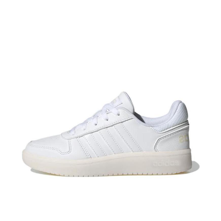 推荐商品：adidas Hoops 2.0 板鞋 简约百搭复古透气轻便舒适防滑耐磨圆头轻运动 大童/纯白