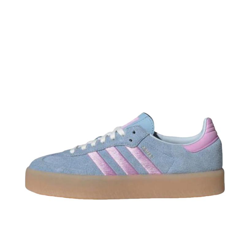 推荐商品：adidas Originals Sambae T头鞋 德训鞋 板鞋 增高包裹性合成革 女款/蓝色