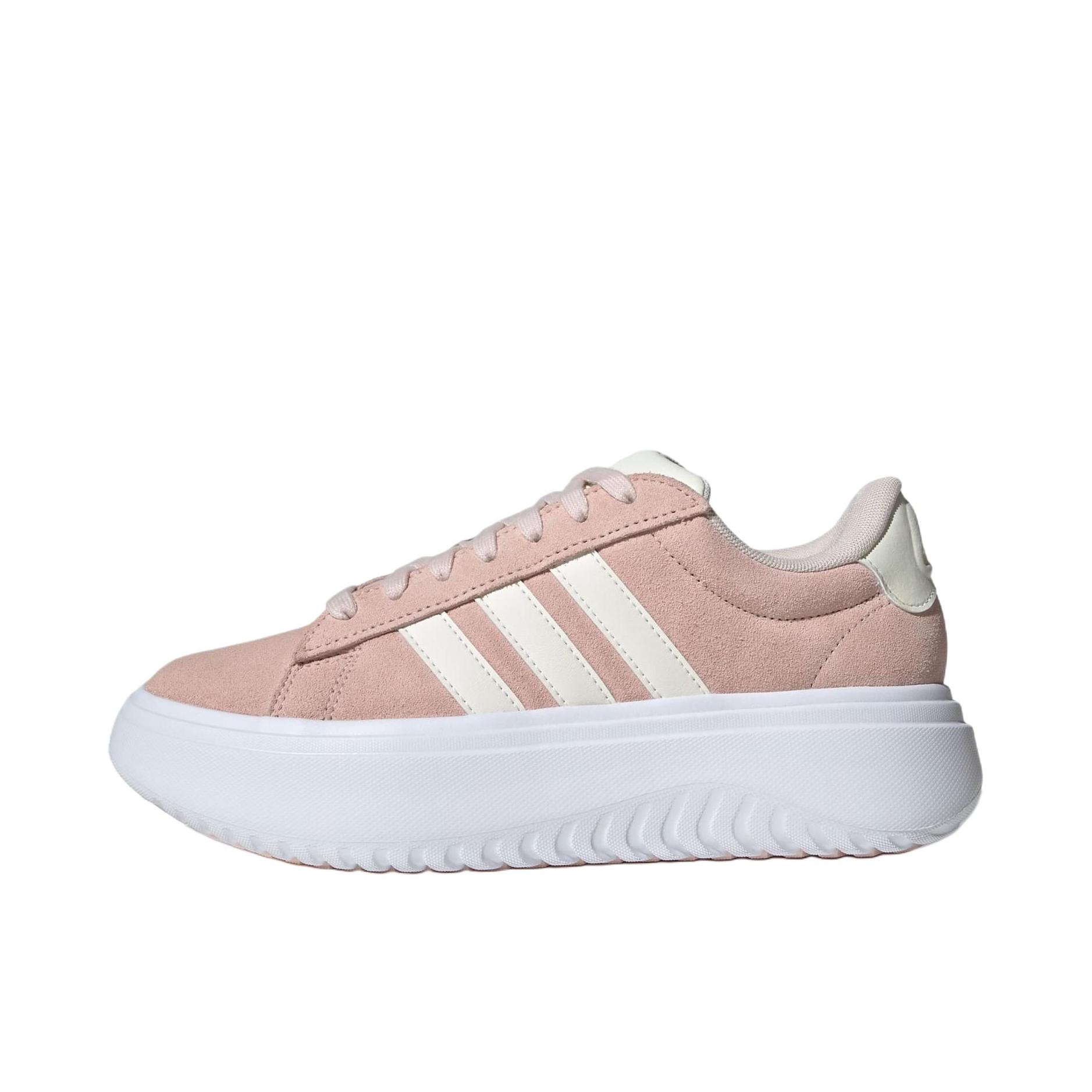 推荐商品：adidas GRAND COURT PLATFORM 板鞋 防滑耐磨舒适缓震厚底增高轻便 女款/神奇石英/米白色/云白色