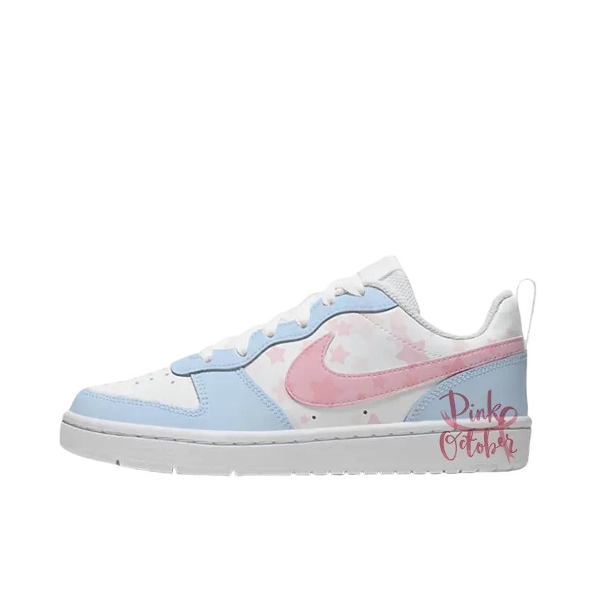推荐商品：【定制球鞋】 Nike Court Borough 2 板鞋 包裹性增高减龄解构风合成革美式防滑复古轻便 GS/粉色星海