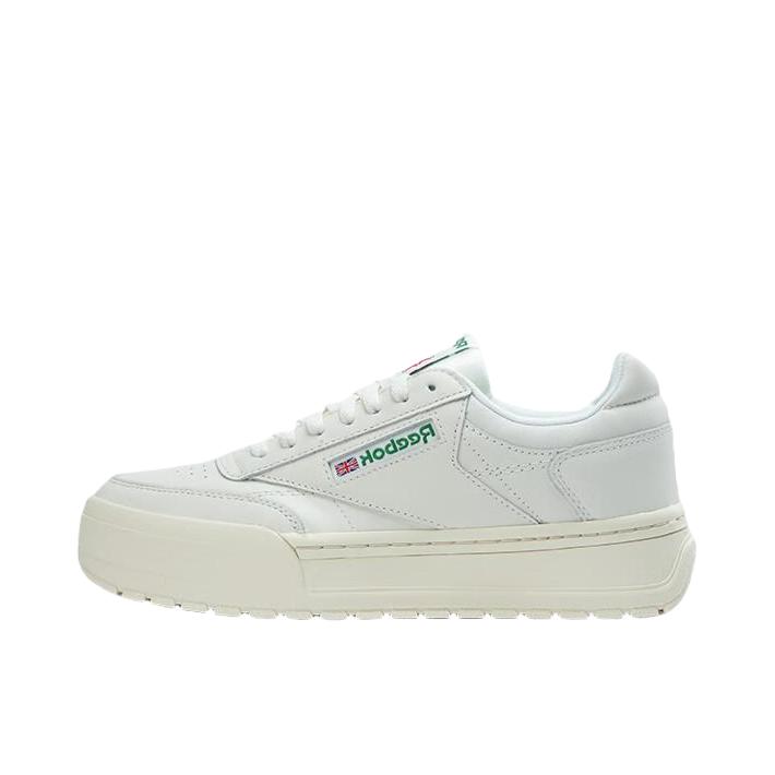 推荐商品：Reebok/锐步 Club C Megacourt 防滑耐磨 低帮 系带 舒适百搭 板鞋 白色