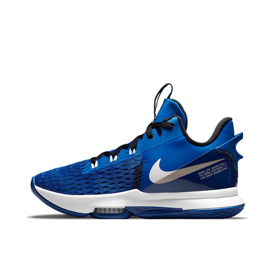 推荐商品：Nike Lebron Witness 5 詹姆斯 缓震回弹 防滑耐磨 实战 篮球鞋 蓝色/白色