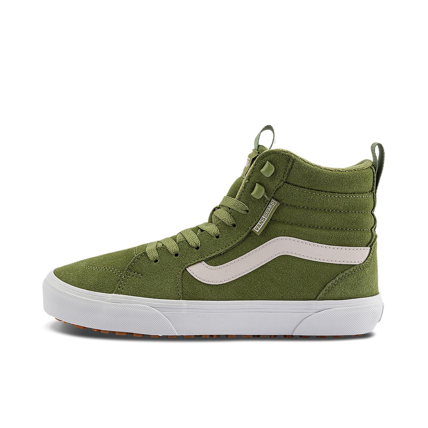 推荐商品：Vans/范斯 Filmore 高街风 防滑耐磨 轻便透气 舒适 百搭潮流 复古 简约美式 帆布鞋 板鞋 女款/高帮/绿色