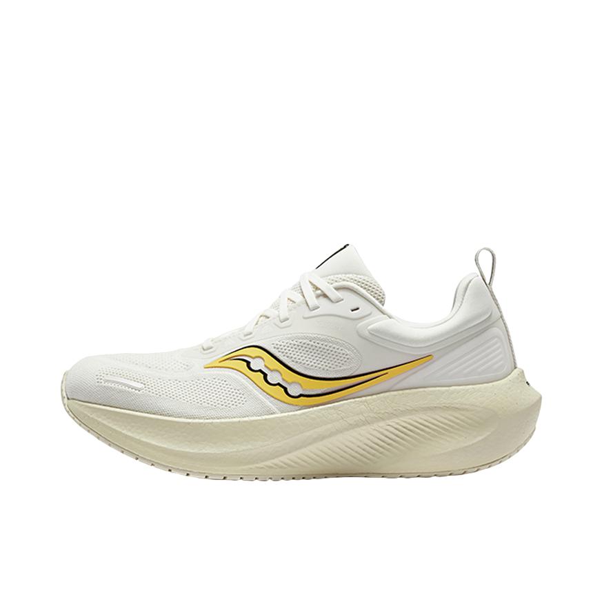 推荐商品：Saucony/索康尼 Surge 澎湃 3 舒适轻便 网布透气 缓震回弹 防滑耐磨 包裹性 支撑 织物 防水 慢跑 跑鞋 米色/黄色