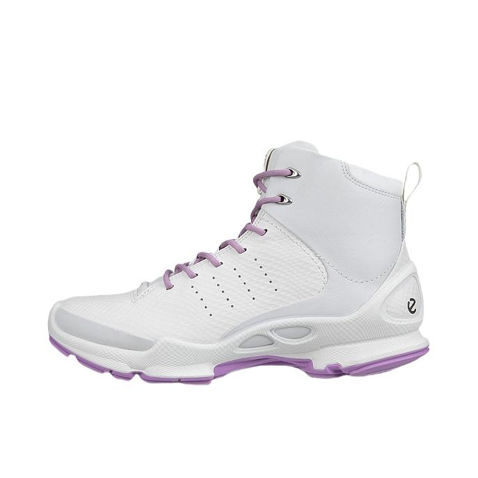 推荐商品：ECCO/爱步 Biom 高帮 休闲 缓震 耐磨 跑鞋 800343 女款/白色/薰衣草紫