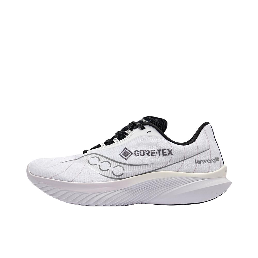 推荐商品：Saucony/索康尼  Kinvara 菁华 15  GTX 轻便  舒适 缓震  低帮  平跟 防水 防滑耐磨 运动  跑鞋 女款/白色