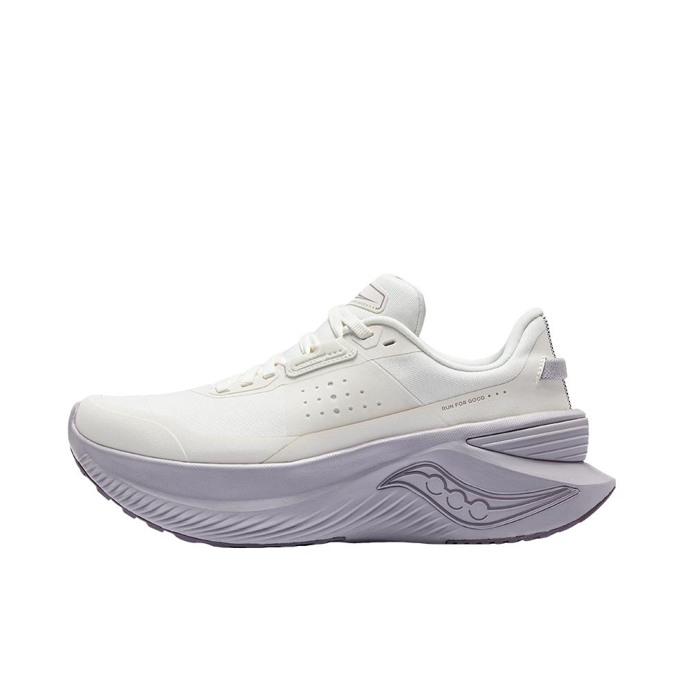 推荐商品：Saucony/索康尼 Shift Flow 凌迅 减震回弹 加厚软底 防滑耐磨 通勤 网布 潮流百搭 跑鞋 女款/米色/紫色
