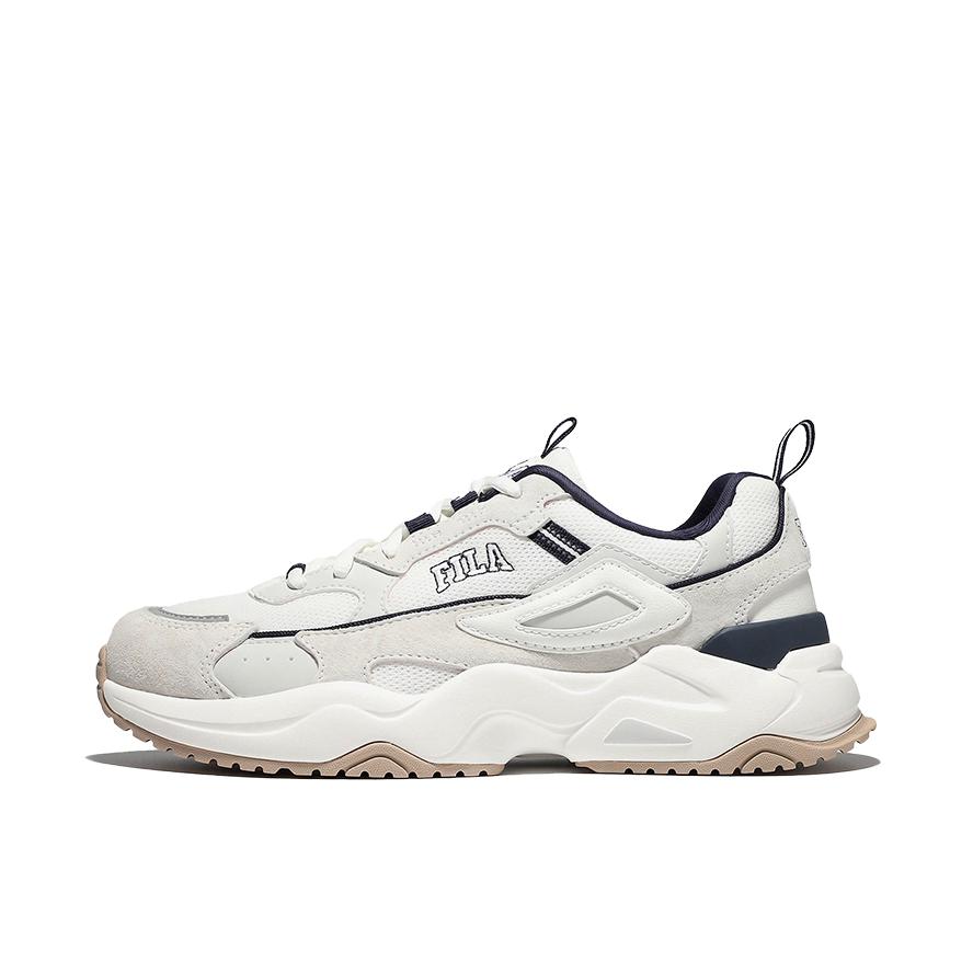 推荐商品：FILA/斐乐 Rayflide 织物 合成革 聚酯纤维 防滑耐磨 减震透气 复古百搭 老爹鞋 1RM02120E 白色/蓝色/灰色