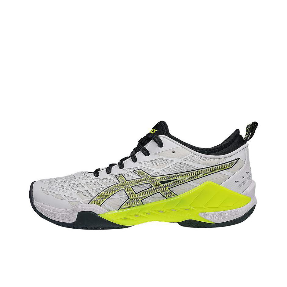 推荐商品：制胜球场 Asics/亚瑟士 Blast FF 3 羽毛球鞋 回弹防滑耐磨舒适透气轻便稳定 训练 缓冲 全掌 白色/绿色