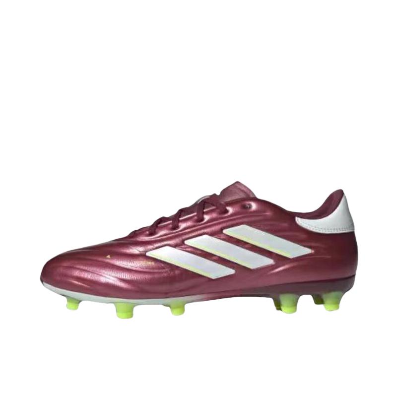 推荐商品：adidas Copa Pure 2 Elite KT FG 中端 胶质长钉 硬天然草场 系带款防滑耐磨 足球鞋 红色/白色/绿色